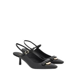 Ferragamo NIB Ophelia Slingback Leather Heels in Black Size 8